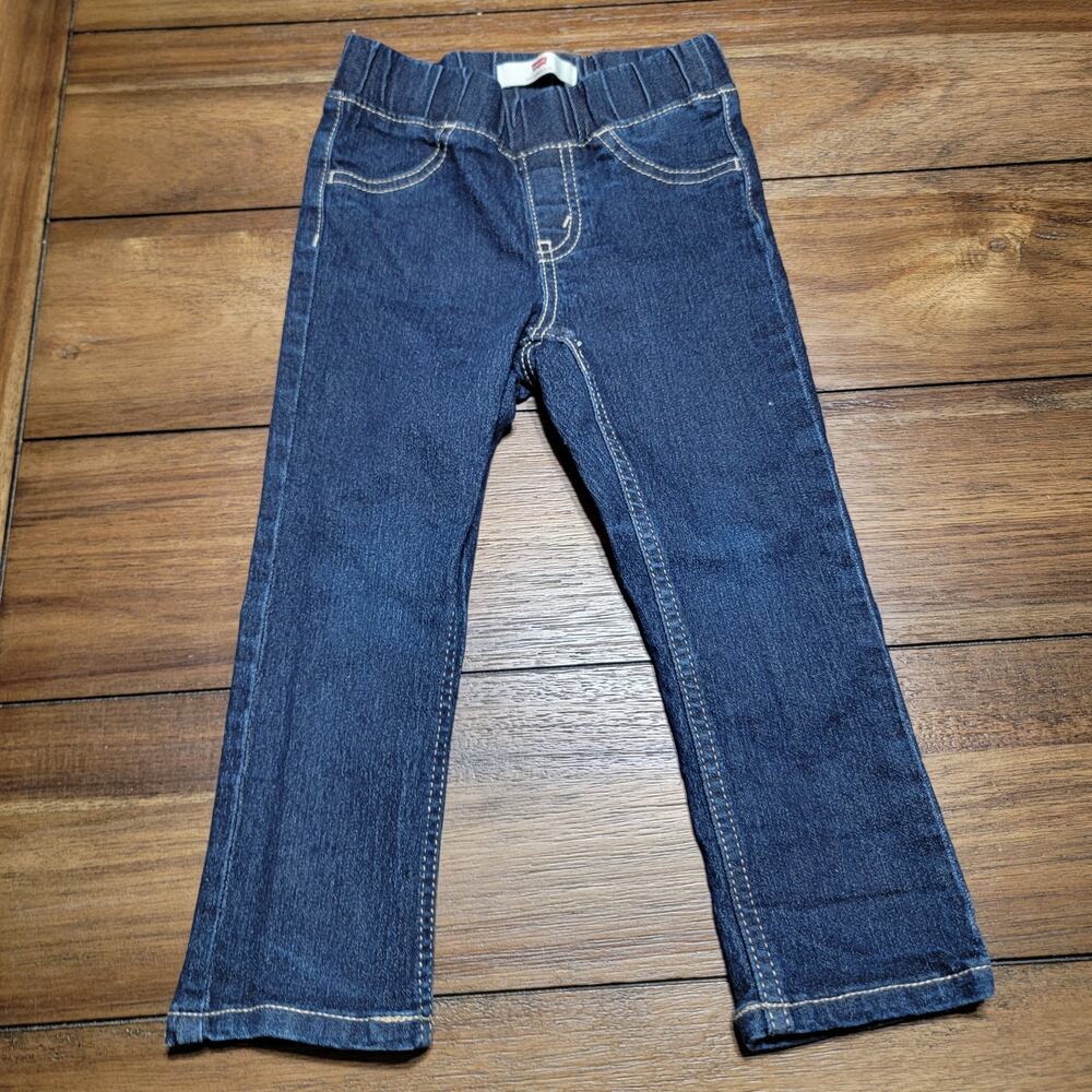 Levi's Toddler Dark Wash Denim Jeans w/ Faux Front Pockets - Size 3T
